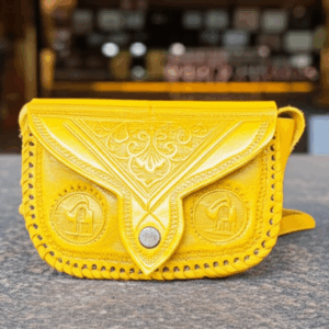 LSSAN Crossbody Bag – Handmade Yellow Leather | Marokino